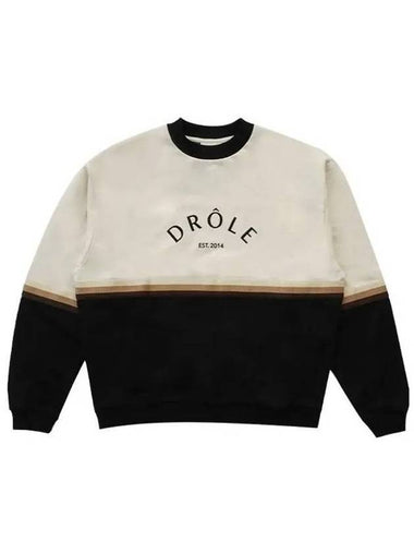 Color Block Logo Crew Sweatshirt Sheet Cream - DROLE DE MONSIEUR - BALAAN 1