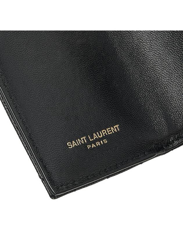 Monogram Quilted Mini Half Wallet Black - SAINT LAURENT - BALAAN 8