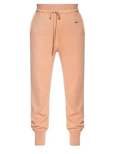 Women's Embroidered Logo Cashmere Blend Track Pants Dark Beige - VIVIENNE WESTWOOD - BALAAN 2