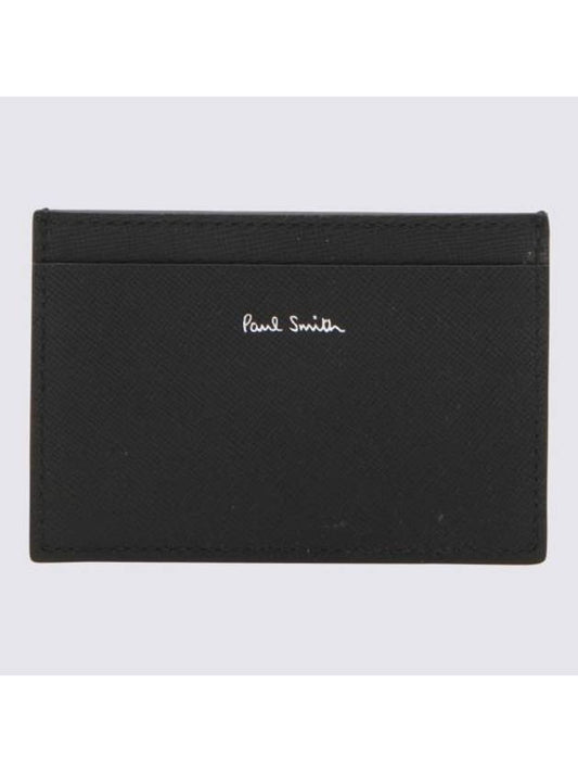 Men's Car Print Leather Card Wallet Black - PAUL SMITH - BALAAN 1