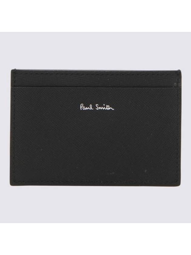 Men's Car Print Leather Card Wallet Black - PAUL SMITH - BALAAN 1