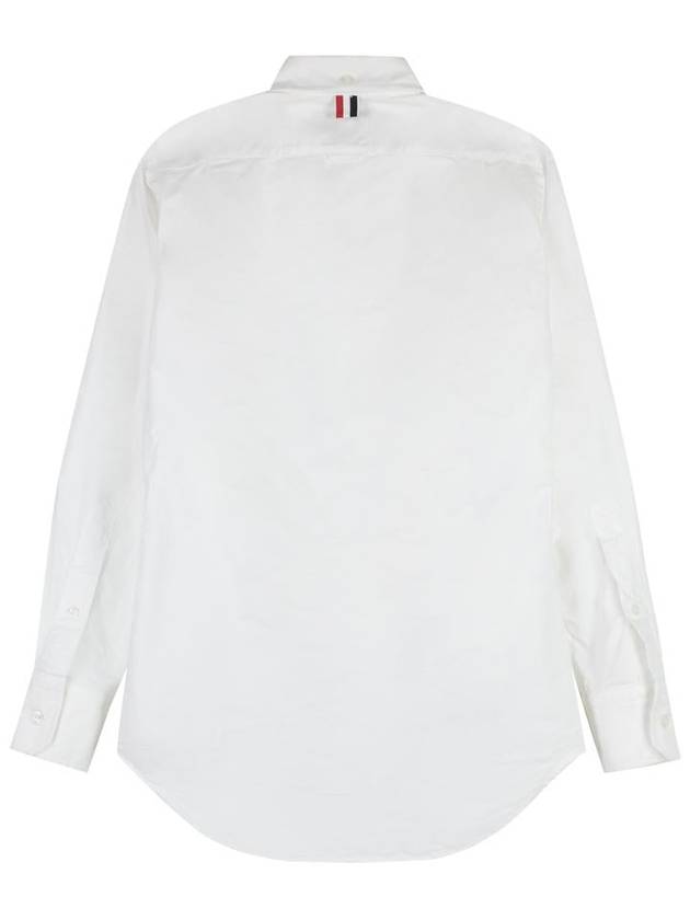 Men's Logo Patch Classic Cotton Long-Sleeve Shirt White - THOM BROWNE - BALAAN 3