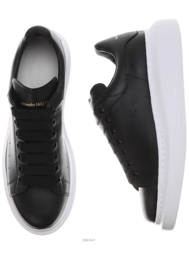 Oversized Leather Low Top Sneakers Black - ALEXANDER MCQUEEN - BALAAN 5