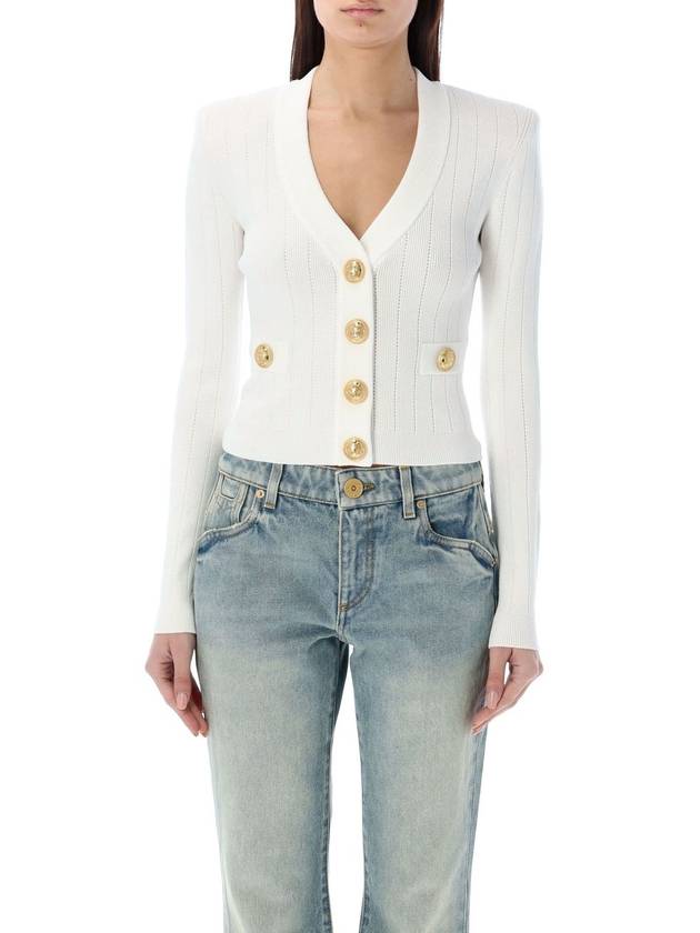 Gold buttons knit cardigan - BALMAIN - BALAAN 1