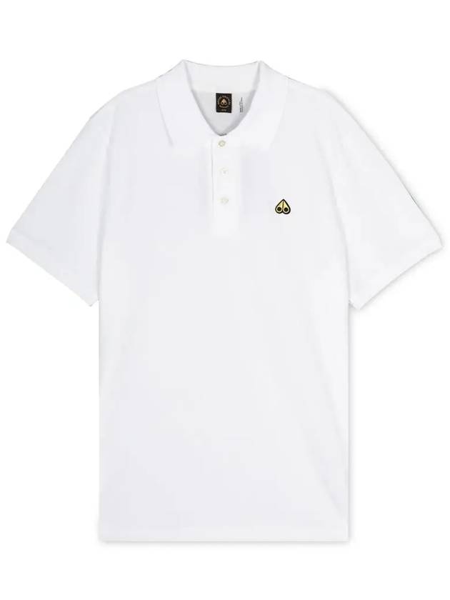 Men's Logo Patch Short Sleeve Polo Shirt White - MOOSE KNUCKLES - BALAAN 4