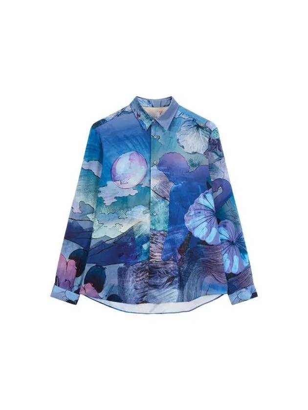 Printed Regular Fit Shirt Blue Green - PAUL SMITH - BALAAN 1