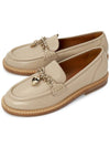 Ninna Chain Leather Loafers Beige - CHLOE - BALAAN.