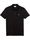 Logo Patch Slim Fit Polo Shirt Black - LACOSTE - BALAAN 2