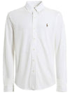 Cotton Pony Logo Long Sleeve Shirt White - POLO RALPH LAUREN - BALAAN.