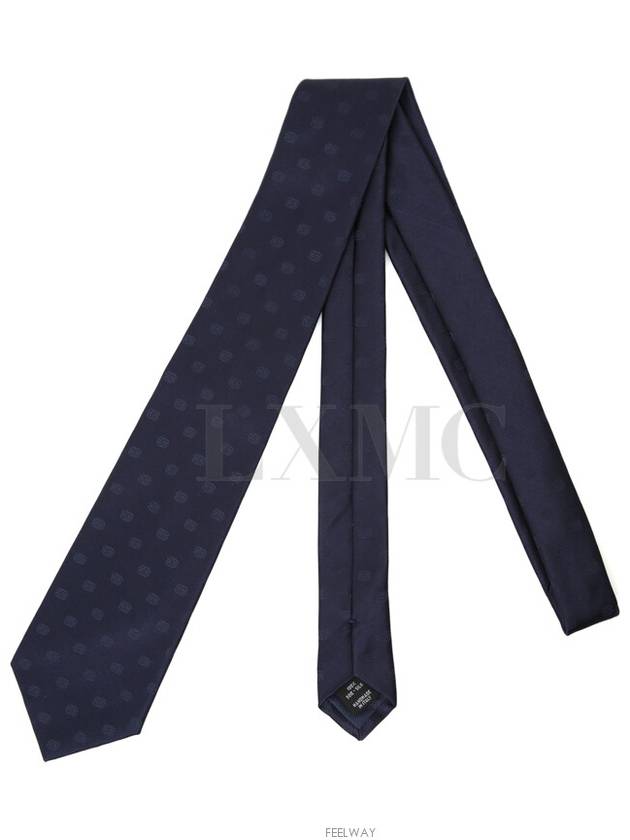 Silk Tie CC Logo Navy Blue - CHANEL - BALAAN 4