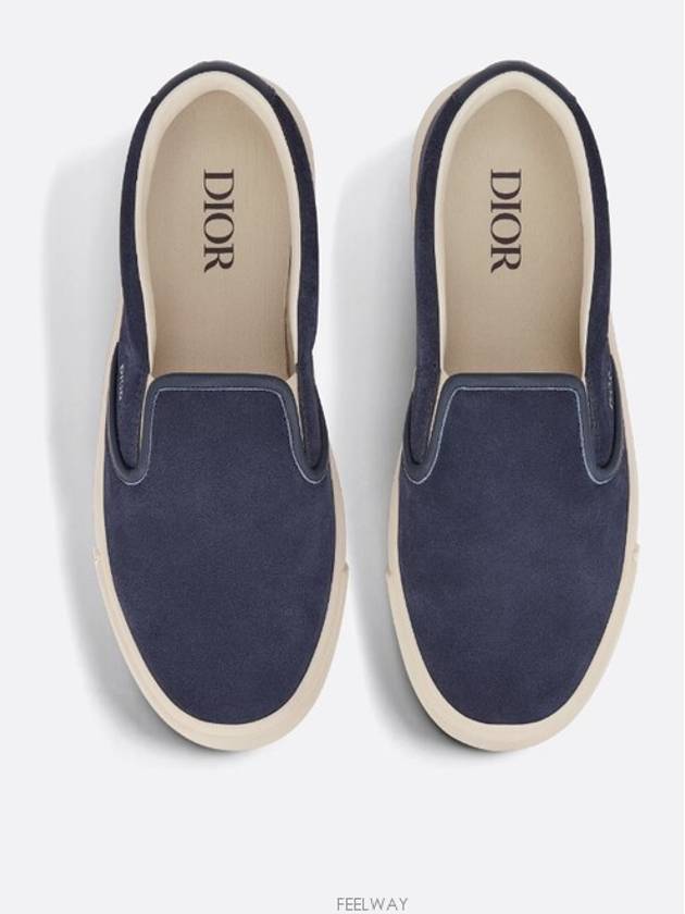 B101 Suede Smooth Calfskin Slip On Sneakers Navy - DIOR - BALAAN 4