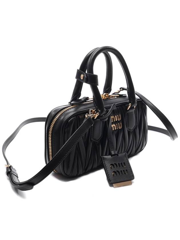 Arcadie Matelassé Mini Tote Bag Black - MIU MIU - BALAAN 4