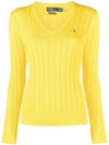 Women's Embroidered Logo Knit Top Yellow - POLO RALPH LAUREN - BALAAN 1