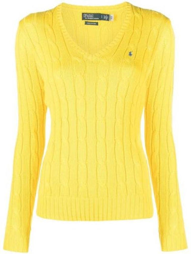 Women's Embroidered Logo Knit Top Yellow - POLO RALPH LAUREN - BALAAN 1