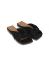 Soft Knot Flat Mule Slippers Black - GANNI - BALAAN 2