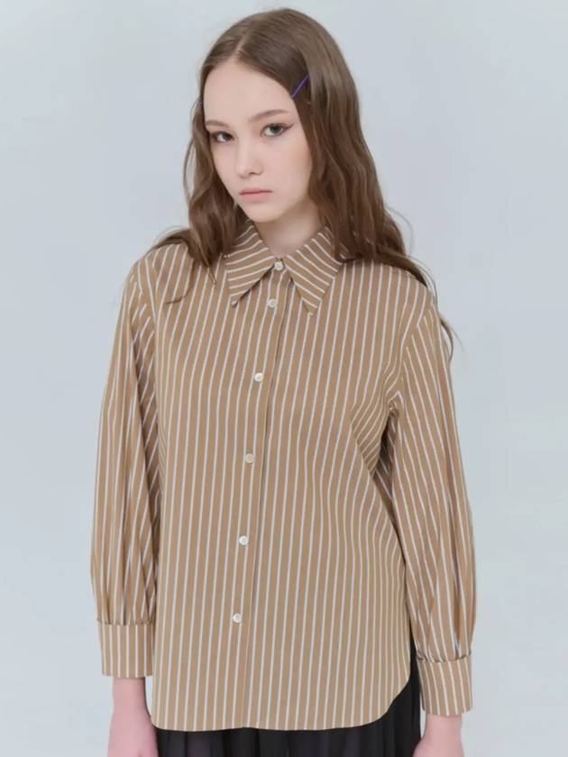 Wrist Volume Stripe CN Shirt Brown 0129 - VOYONN - BALAAN 6