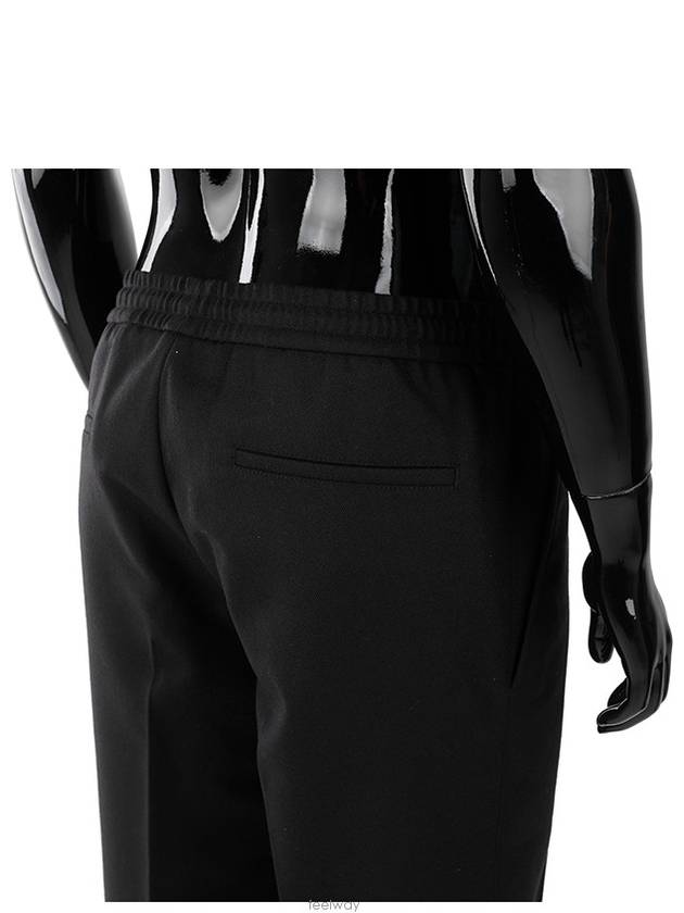 Men's Wool Drawstring Jogger Pants Black - MONCLER - BALAAN 4