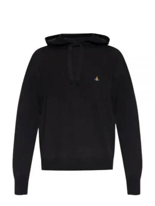 Embroidered Logo Virgin Wool Hoodie Black - VIVIENNE WESTWOOD - BALAAN 2