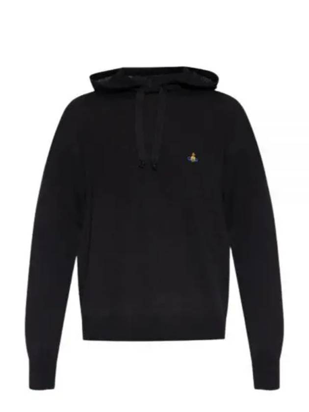 Embroidered Logo Virgin Wool Hoodie Black - VIVIENNE WESTWOOD - BALAAN 2