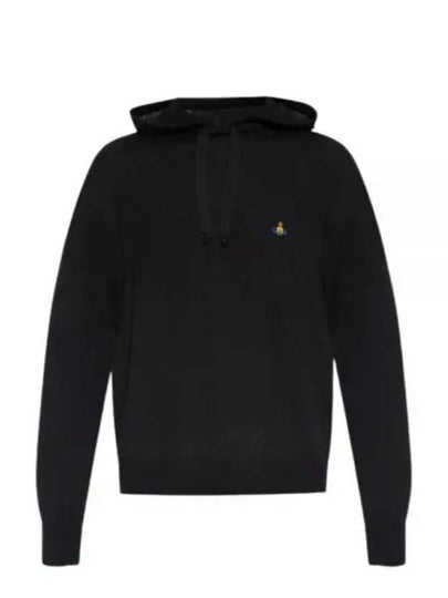 Embroidered Logo Virgin Wool Hoodie Black - VIVIENNE WESTWOOD - BALAAN 2