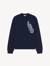 Varsity Logo Crew Neck Knit Wool Sweatshirt Navy - KENZO - BALAAN 3