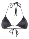 Women Bfb Sees T Denim Print Triangle Bikini Top Black - DIESEL - BALAAN 3