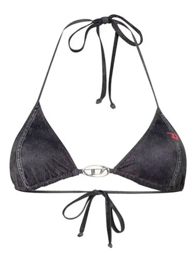 Women Bfb Sees T Denim Print Triangle Bikini Top Black - DIESEL - BALAAN 3
