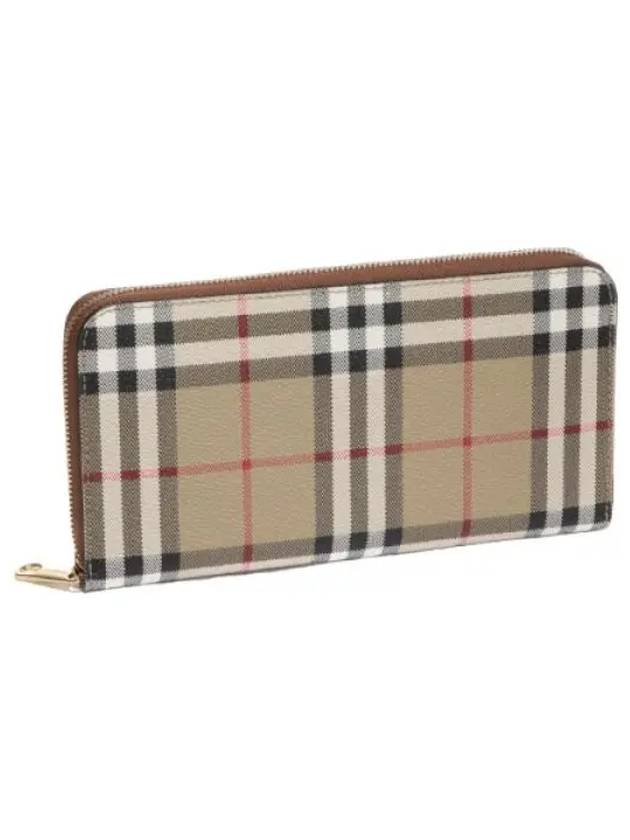 Check Leather Zipper Round Wallet Women s Long - BURBERRY - BALAAN 1