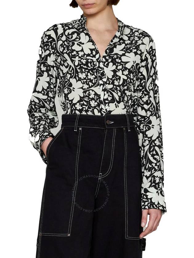 Stella McCartney Black Silk Forest Floral Print Shirt, Brand Size 40 (US Size 6) - STELLA MCCARTNEY - BALAAN 2