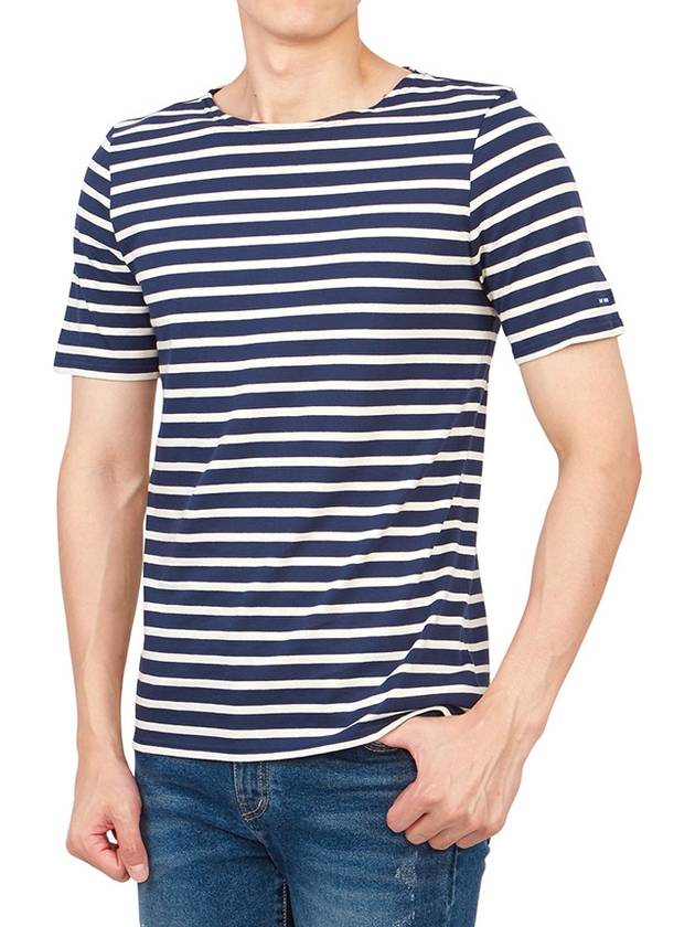 Levant Modern Striped Short Sleeve T-Shirt Navy - SAINT JAMES - BALAAN 7