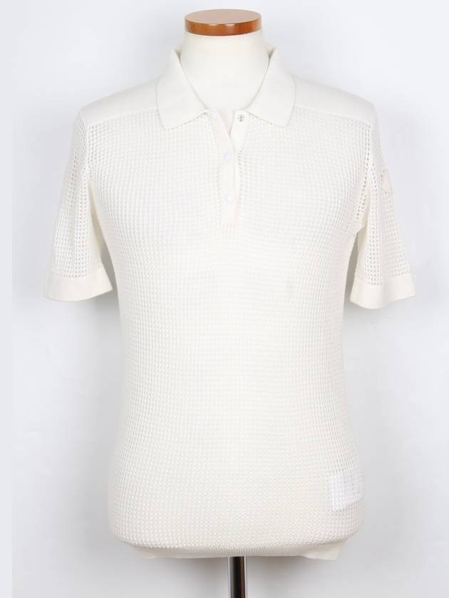 Mesh collar knit short sleeve S - MONCLER - BALAAN 1