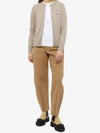 Double Fox Head Patch Round Neck Cardigan Beige Melange - MAISON KITSUNE - BALAAN 7