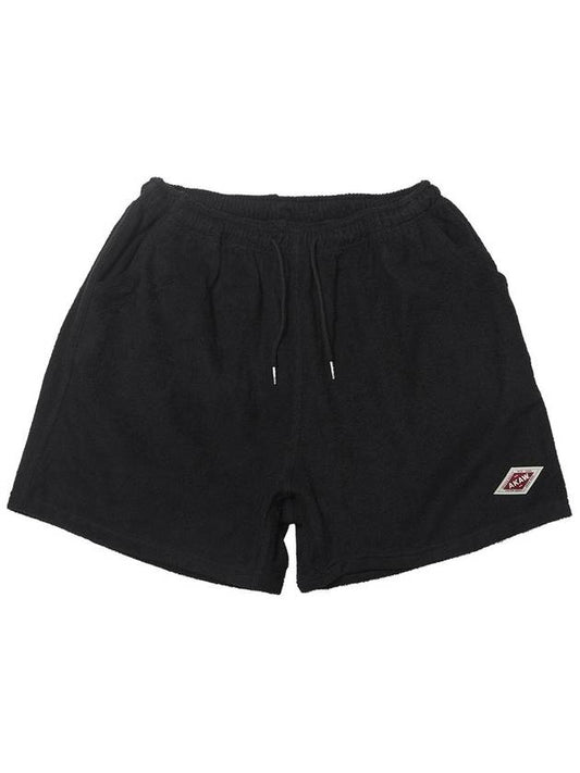 Overfit terry towel shorts black - AKAW - BALAAN 1