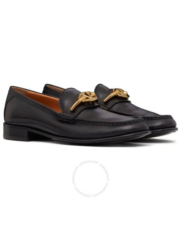 V Logo Signature Calfskin Loafers Black - VALENTINO - BALAAN 3