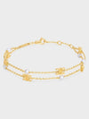 Triomphe Logo Pearl Double Bracelet Gold - CELINE - BALAAN 2