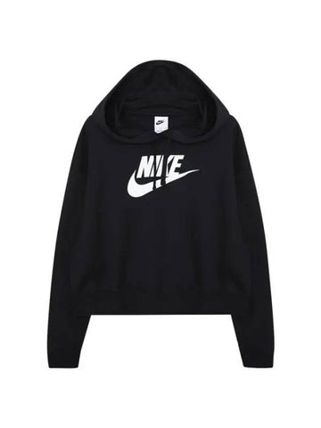 Women's NSW Club Fleece GX Crop Hoodie DQ5850 010 W CLUB FLC CROP HDY - NIKE - BALAAN 1