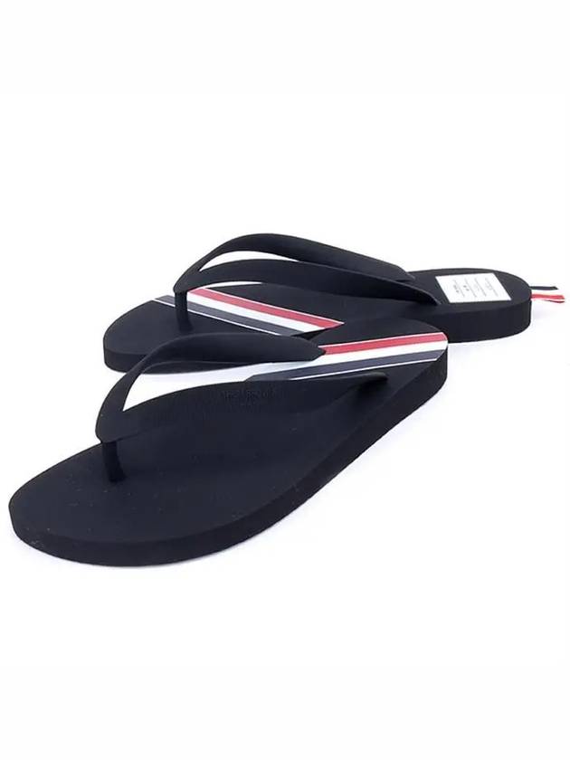 three stripe tab flip flop black - THOM BROWNE - BALAAN.