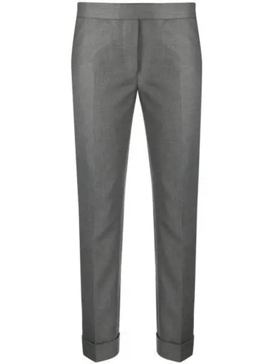 Cropped Tailored Twill Wool Skinny Straight Pants Grey - THOM BROWNE - BALAAN 2