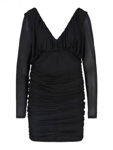 Drape V neck jersey dress 270934 - SAINT LAURENT - BALAAN 1