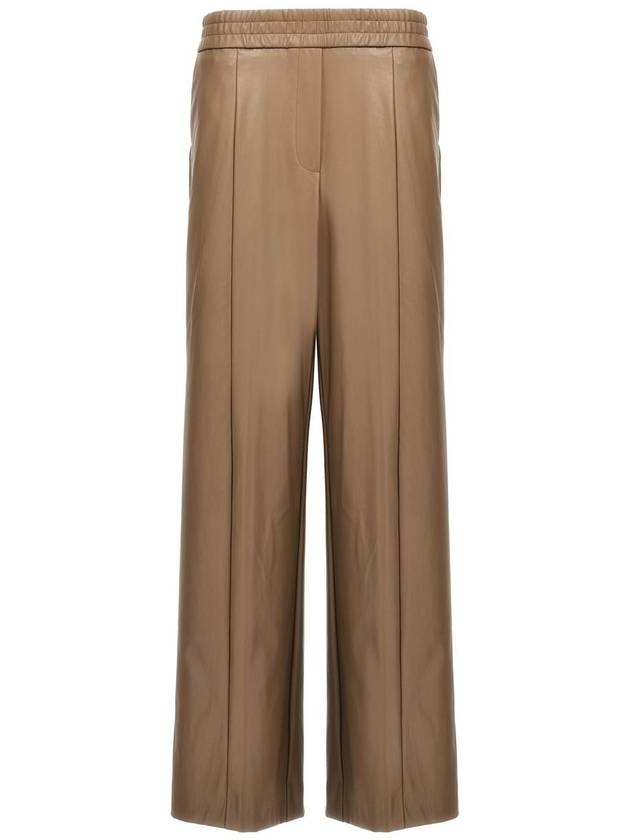 Nude Faux Leather Trousers - NUDE - BALAAN 1