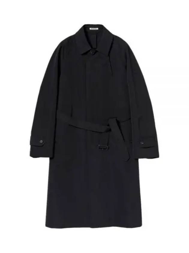 WOOL MAX CANVAS SOUTIEN COLLAR COAT A23SC01WC BLACK Wool Max Canvas SOUTIEN Collar Coat - AURALEE - BALAAN 1