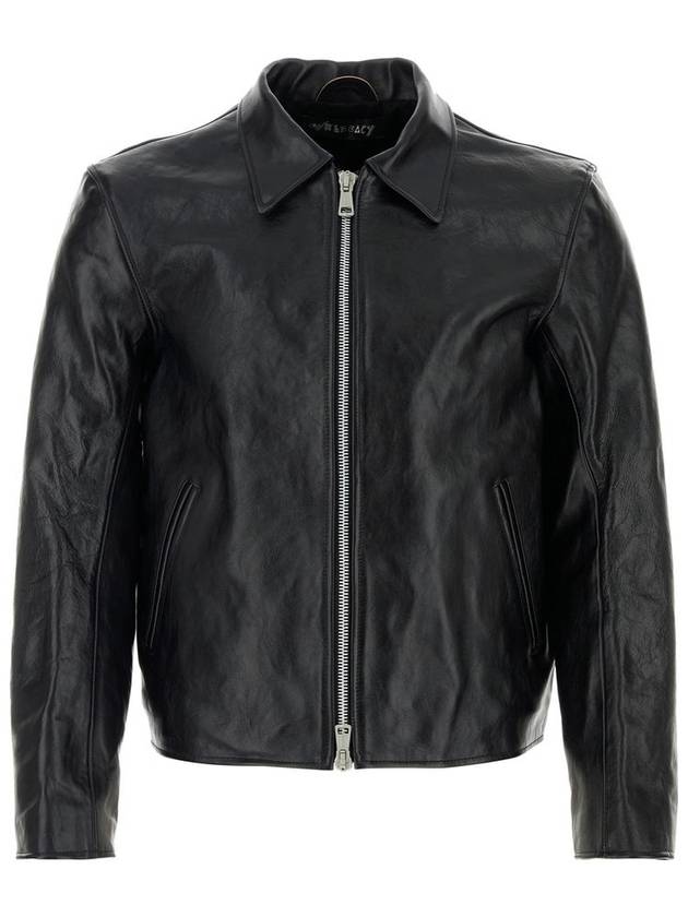 Mini Zipper Dyed Leather Jacket Black - OUR LEGACY - BALAAN 2