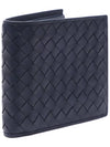 Intrecciato Calf Leather Half Wallet Navy - BOTTEGA VENETA - BALAAN 4