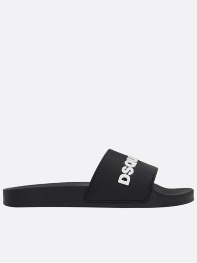 Men's Logo Rubber Slippers Black - DSQUARED2 - BALAAN 2