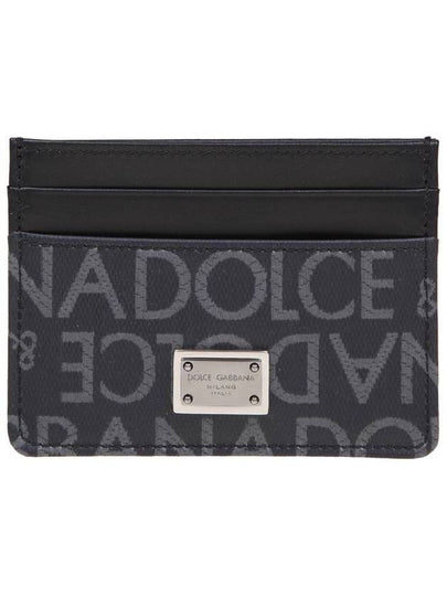 Logo Jacquard Leather Card Wallet Black - DOLCE&GABBANA - BALAAN 2