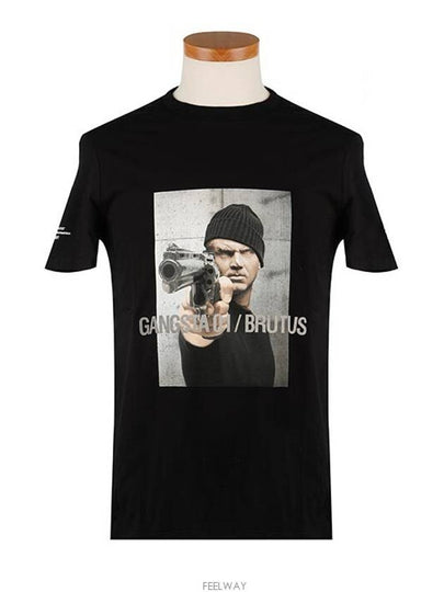 Men's Claudius Gangster Short Sleeve T-Shirt  Black - NEIL BARRETT - BALAAN 2