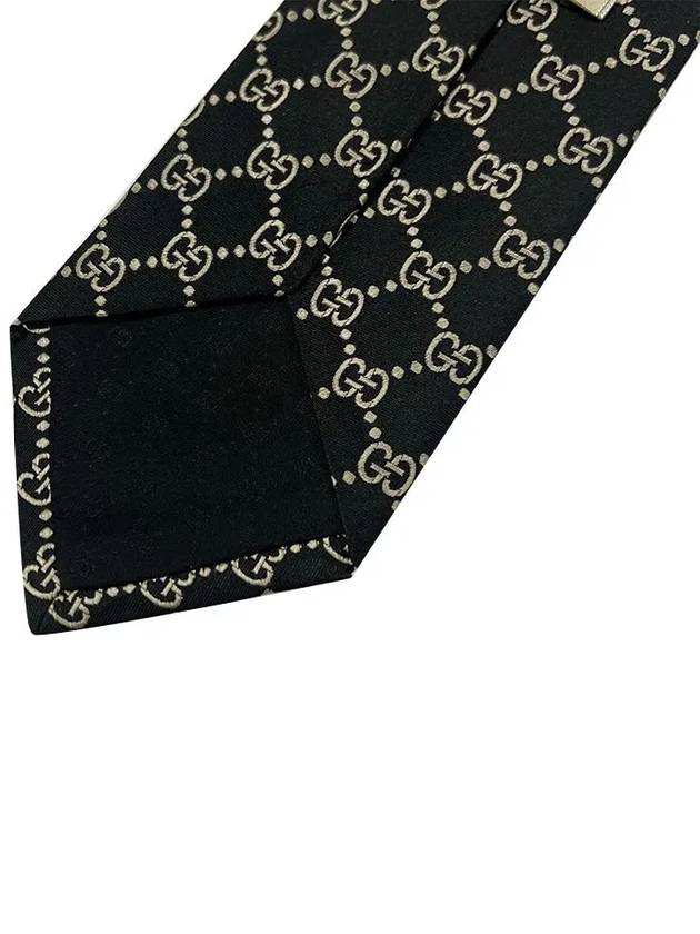 GG Logo Silk Tie Black - GUCCI - BALAAN 7