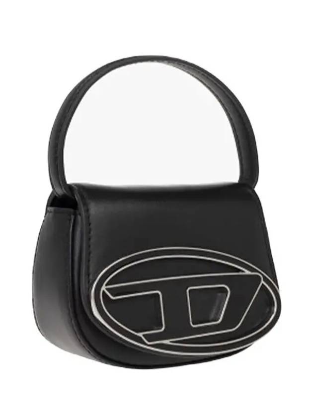 1DR Round Logo Leather Mini Shoulder Bag Black - DIESEL - BALAAN 4