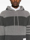 4 Bar Striped Cashmere Hoodie Grey - THOM BROWNE - BALAAN 6