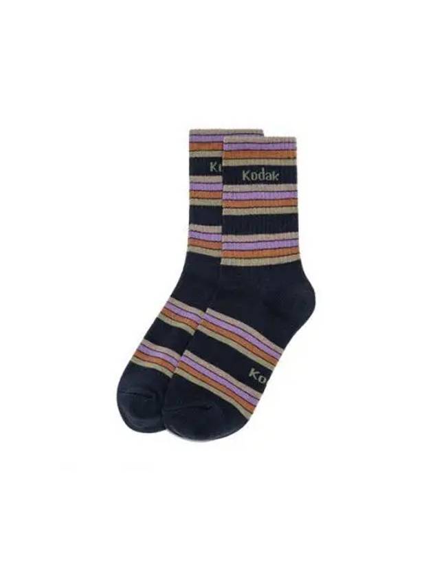 KODAK Apparel Stripe Logo Socks NAVY - KODO - BALAAN 1